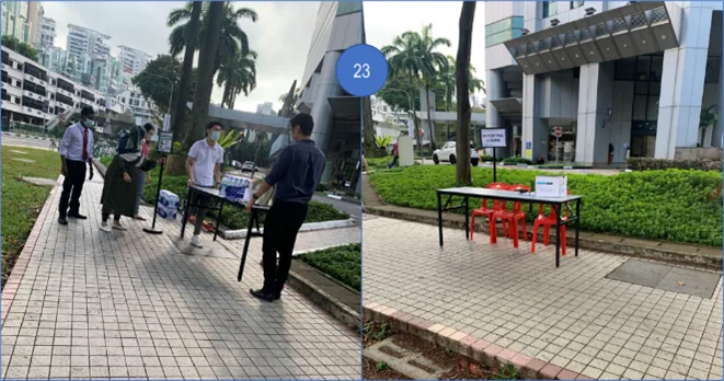 When we saw those people, the first thing that came to mind was a charity activity.