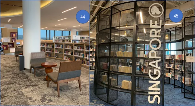 Libraries are open to anyone and have plenty of places to sit (44).