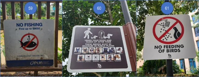 At the park, you might be suggested that fishing could be quite costly (59), dogs should be leashed, the o owner