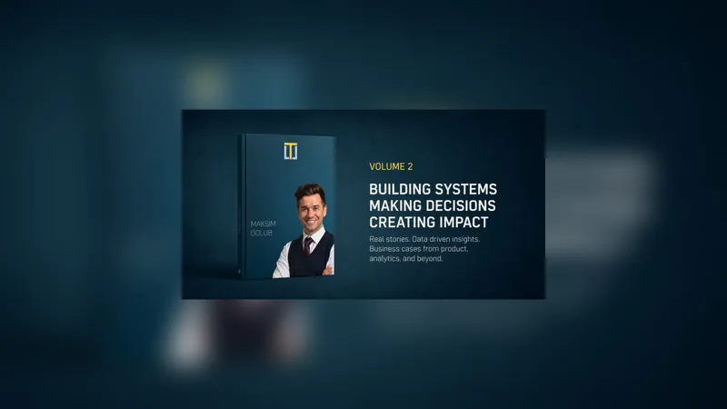 The cover of volume two, Building systems, making decisions, creating impact, with a portrait of the author
