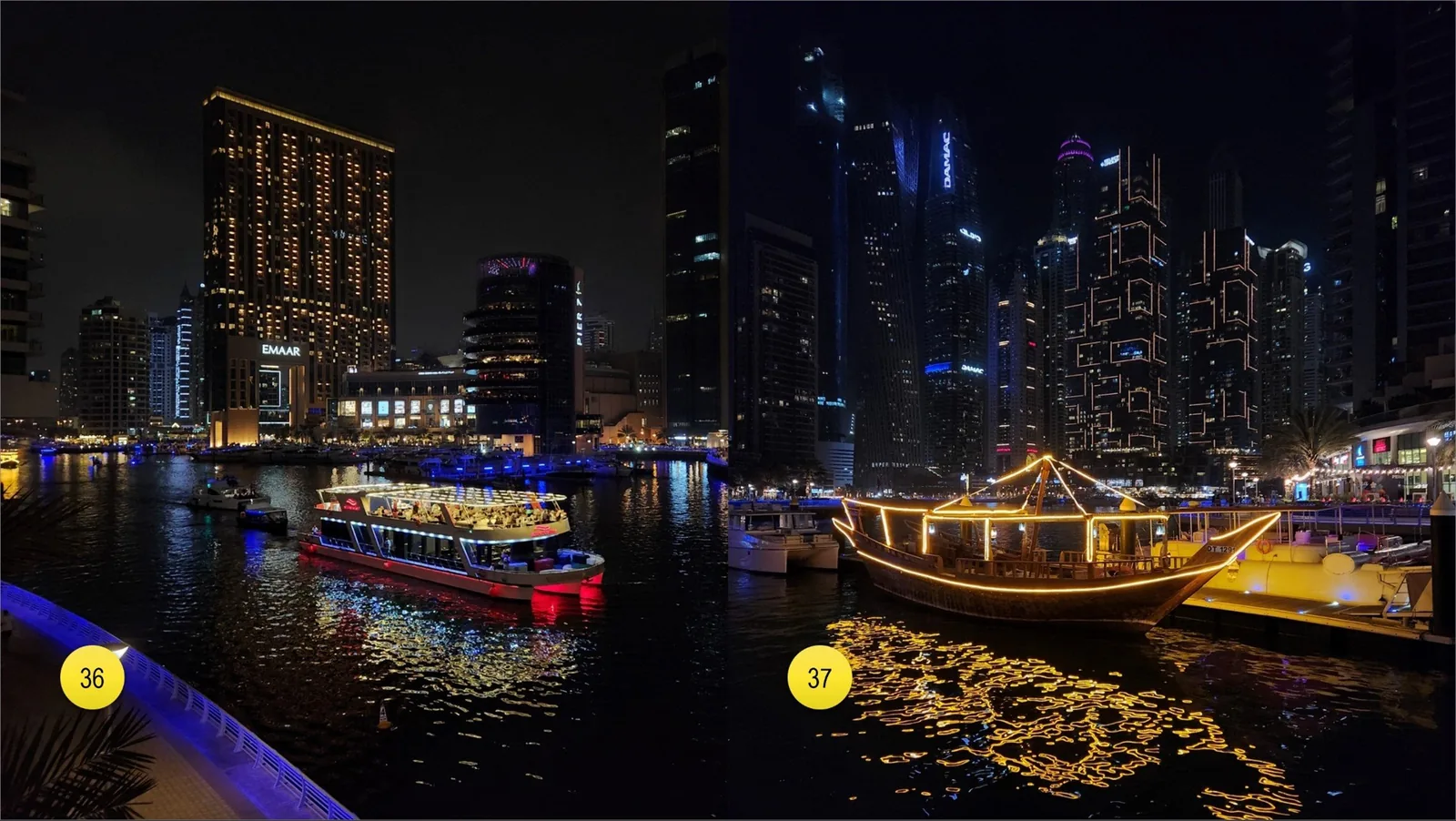 While walking at Dubai Marina, you can see a lot of vessels of different shapes (35).