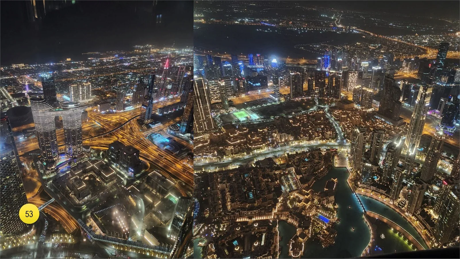Bird view from Burj Khalifa is gorgeous at any time of the day.