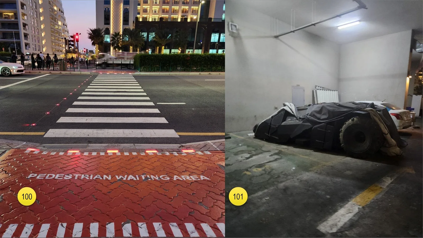 Pedestrian path indicates the status of the object for both drivers and people crossing the road.