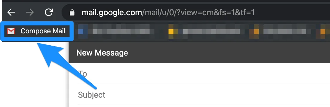 A Gmail compose window opened on its own, with the Compose Mail button highlighted