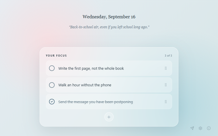 Skopo new tab with three tasks