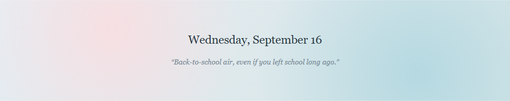 Date and the phrase of the day at the top of the Skopo new tab